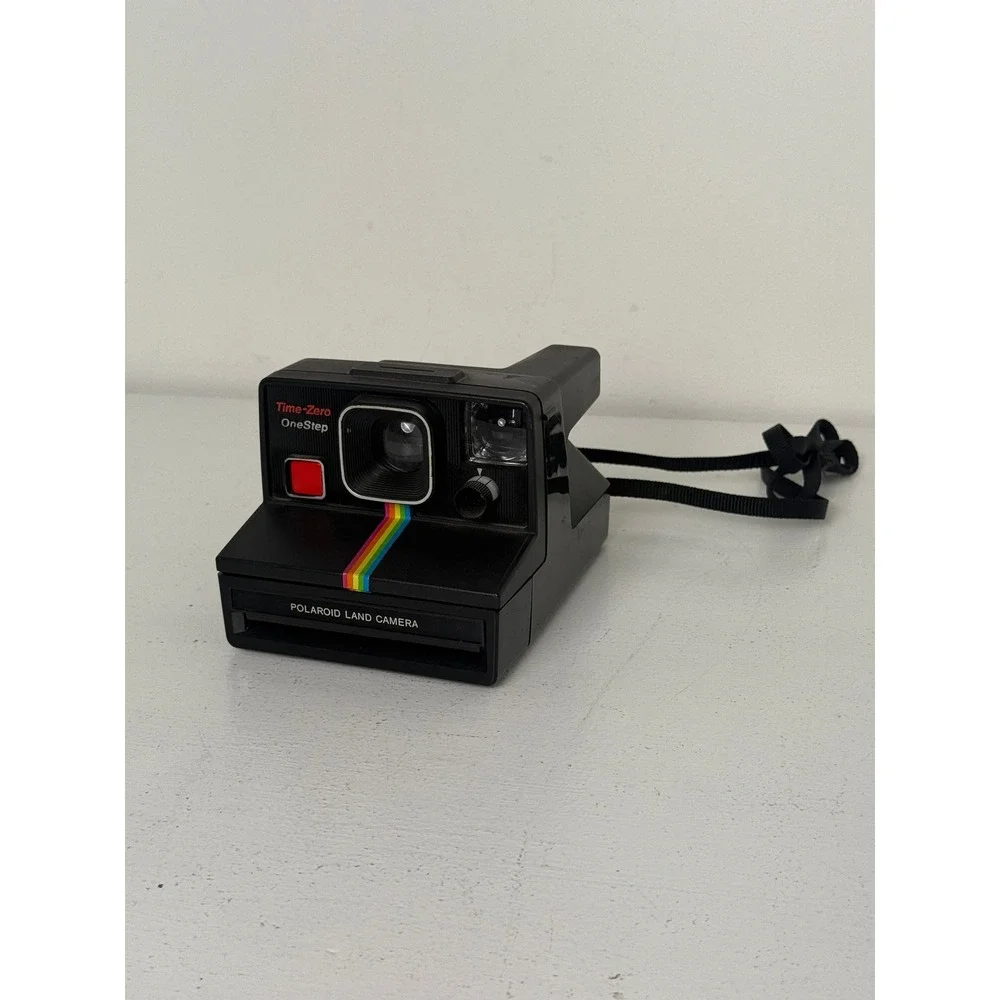 Polaroid Time-Zero OneStep Rainbow Land Camera Black SX-70 Film‎ Vintage Retro